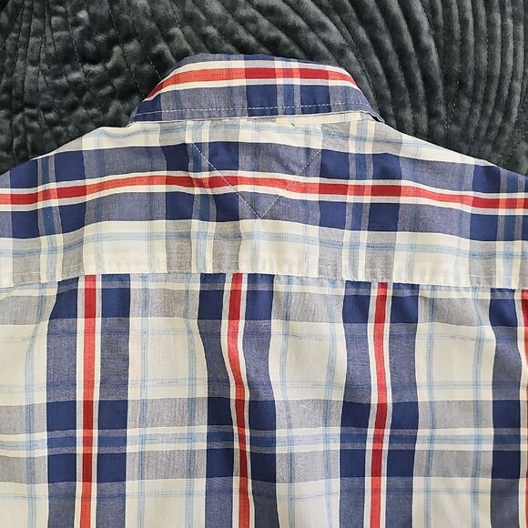 Men's Blue and Red Plaid Shirt - Picture 5 of 6
